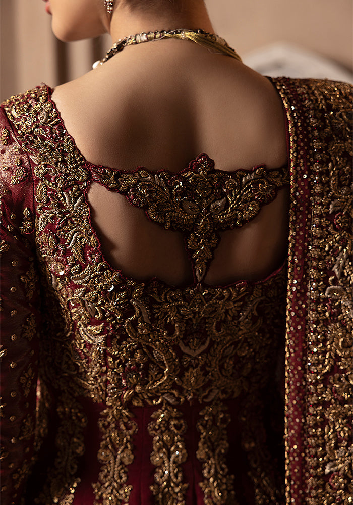 The embroidered back of a Virasat bridal